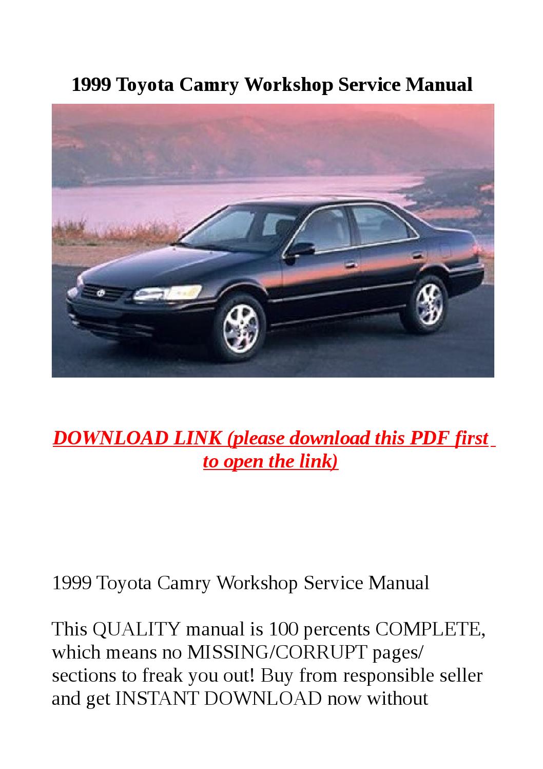 1999 Toyota Camry Repair Manual Download